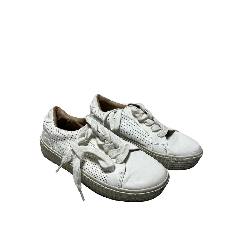 Steve Madden Toliver Shoes Womens Size 6.5 White Platform Sneakers‎ TLVR01S1